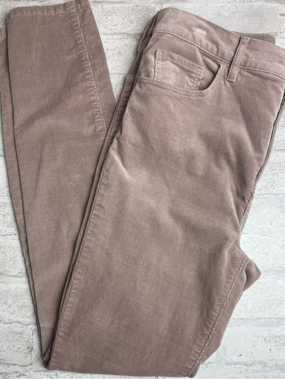 LOFT Women’s High Rise Skinny Beige Corduroy Pants Stretch Pockets Zip 6 😍